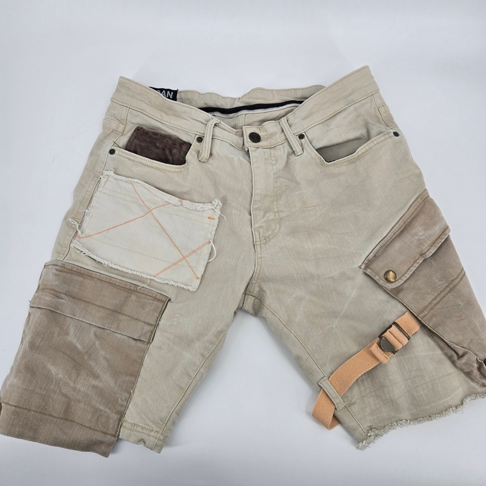 Jordan Craig Travis Cargo Shorts XL Earth Khaki Patchwork‎ Tactical Straps VGUC